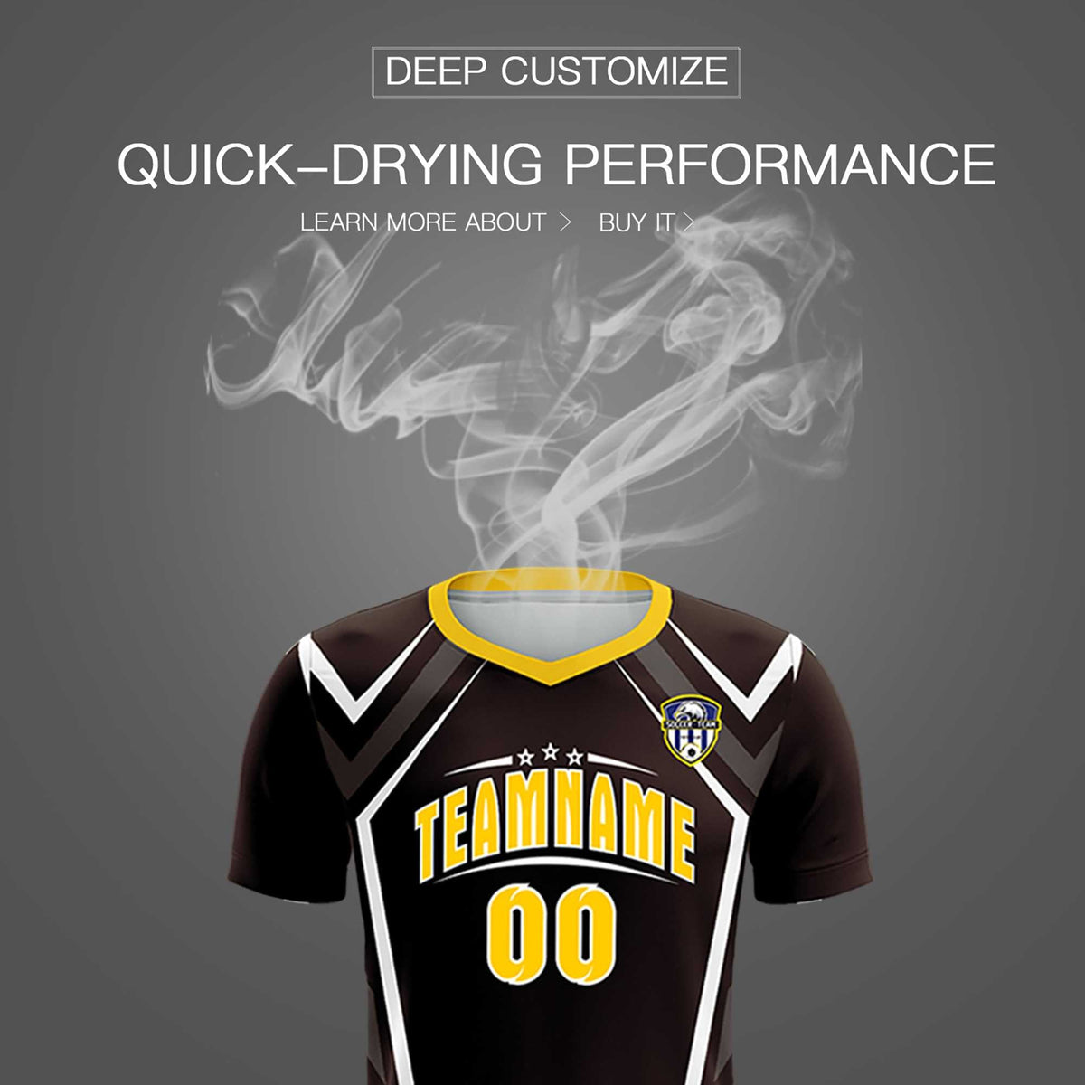 Custom Brown Abstract Breathable Soccer Tops/Sets Jersey