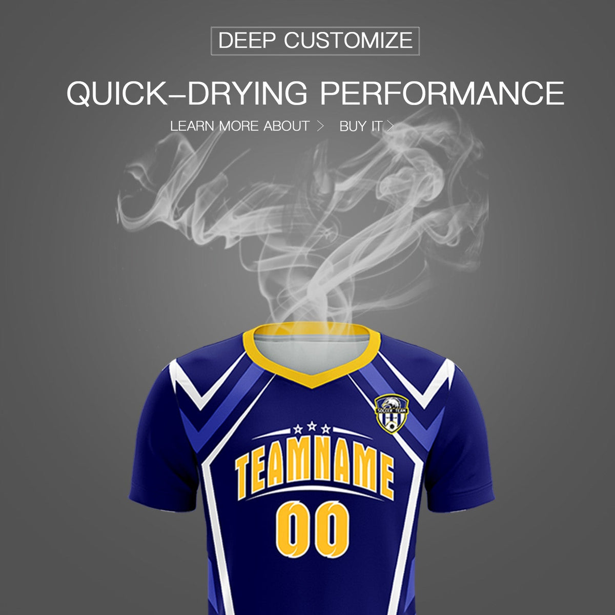 Custom Royal Abstract Breathable Soccer Tops/Sets Jersey