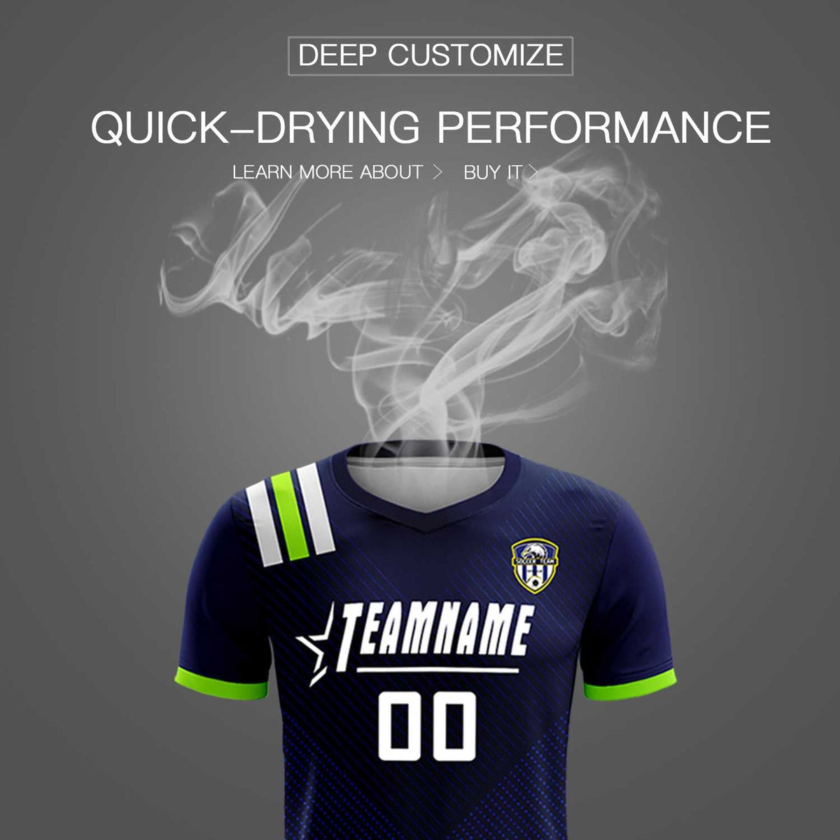 Custom Navy Striped Sportswear Soccer Tops/Sets Jersey For Adults
