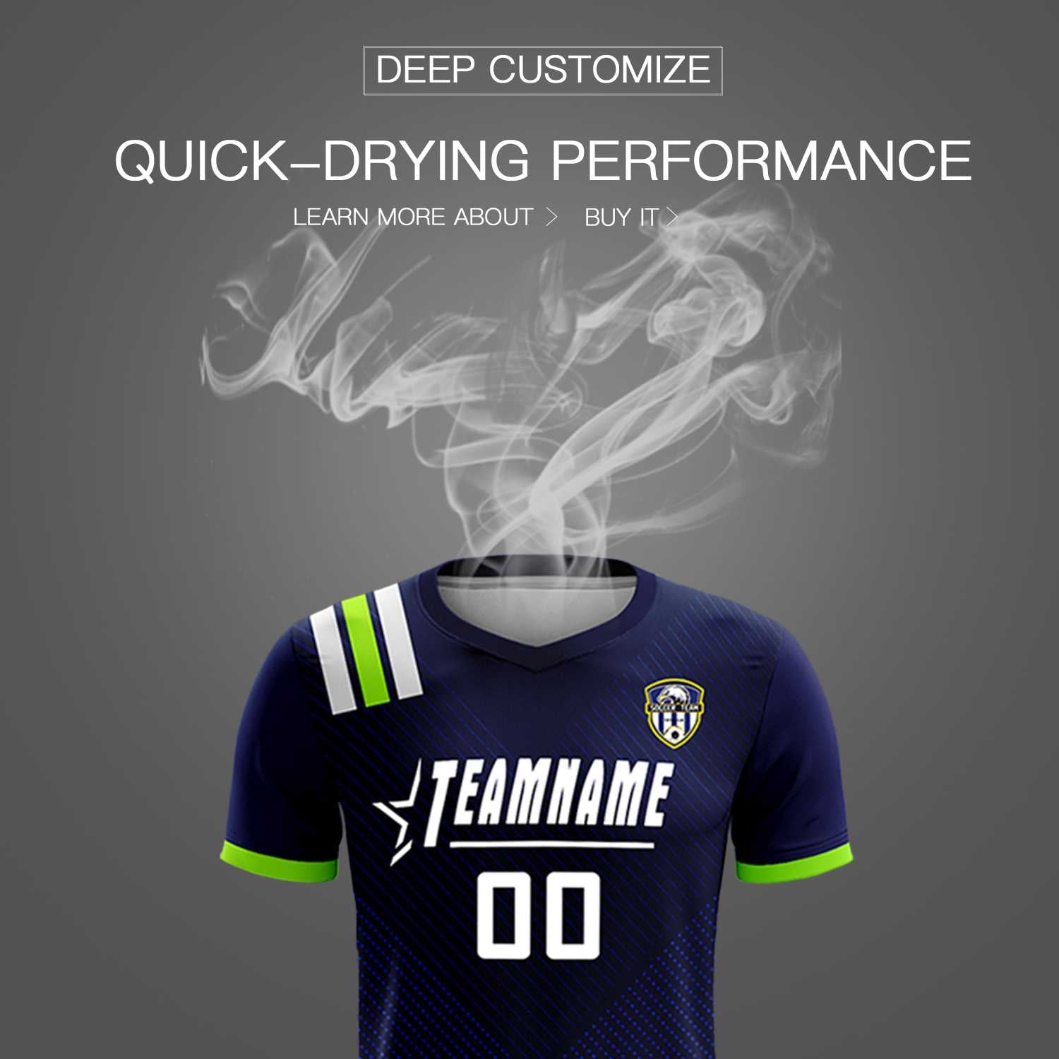 Custom Navy Striped Sportswear Soccer Tops/Sets Jersey For Adults
