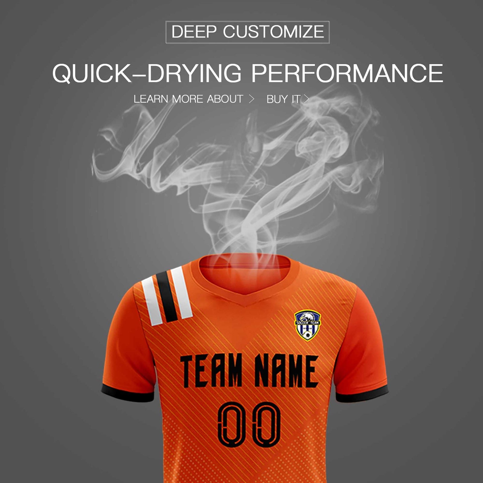 Custom Orange Striped Sportswear Soccer Tops/Sets Jersey For Adults