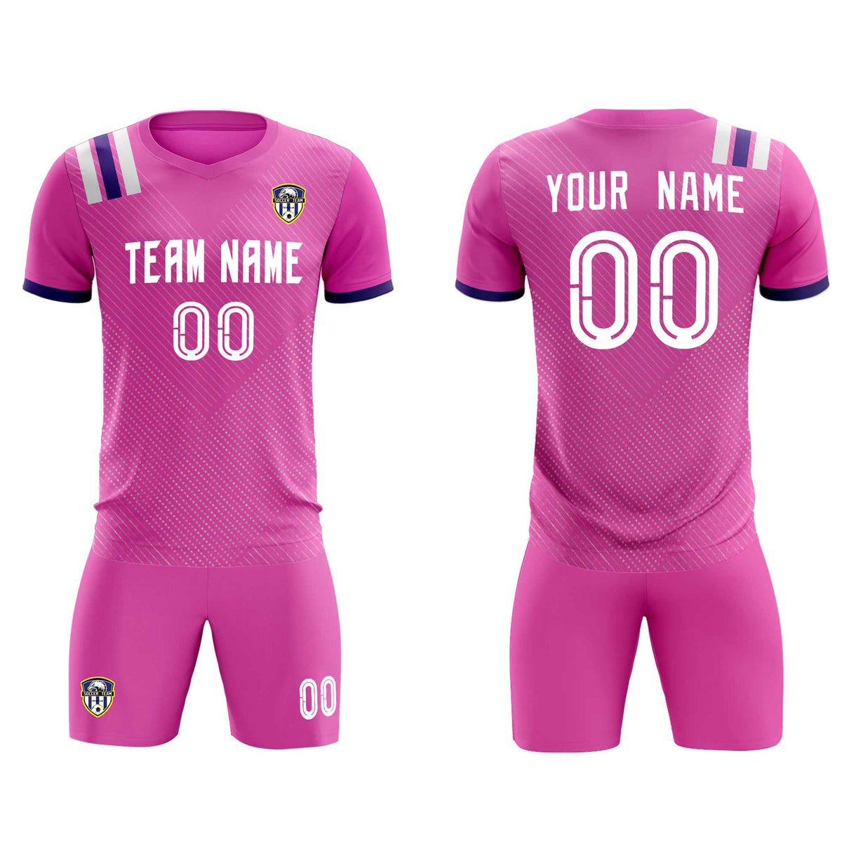 Custom Light Red Striped Sportswear Soccer Tops/Sets Jersey For Adults