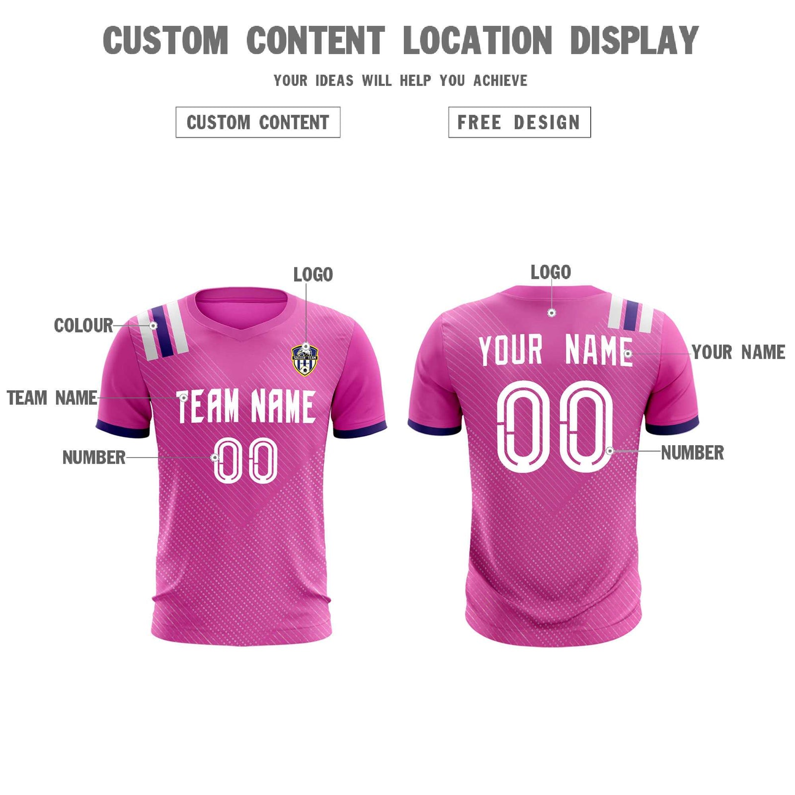Custom Light Red Striped Sportswear Soccer Tops/Sets Jersey For Adults