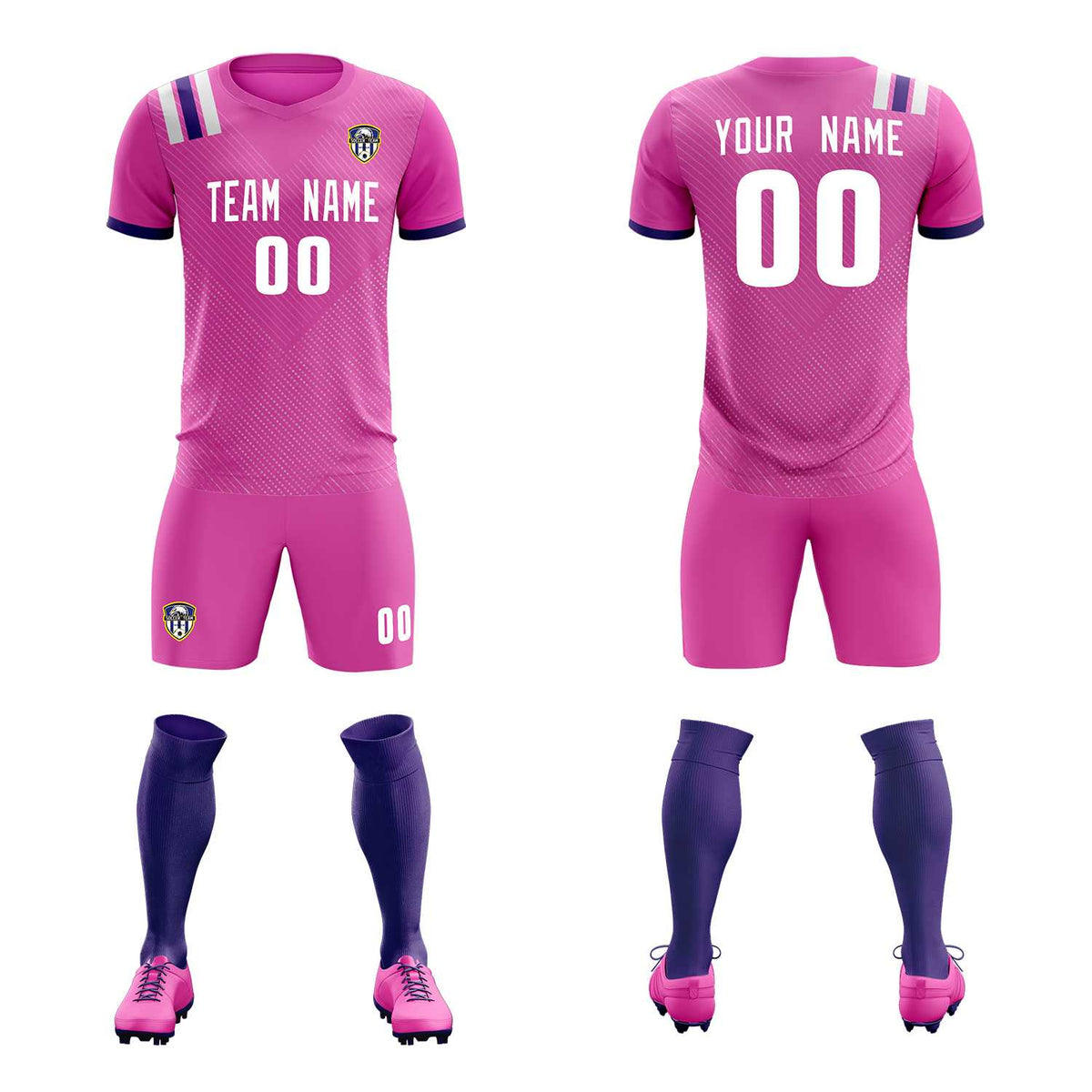 Custom Light Red Striped Sportswear Soccer Tops/Sets Jersey For Adults