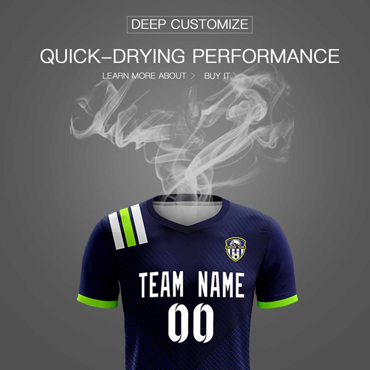 Custom Navy Striped Sportswear Soccer Tops/Sets Jersey For Adults