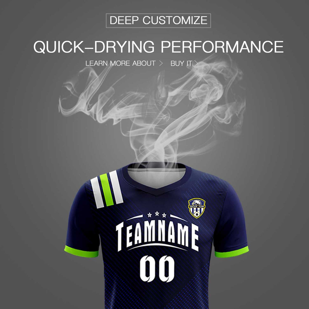 Custom Navy Striped Sportswear Soccer Tops/Sets Jersey For Adults