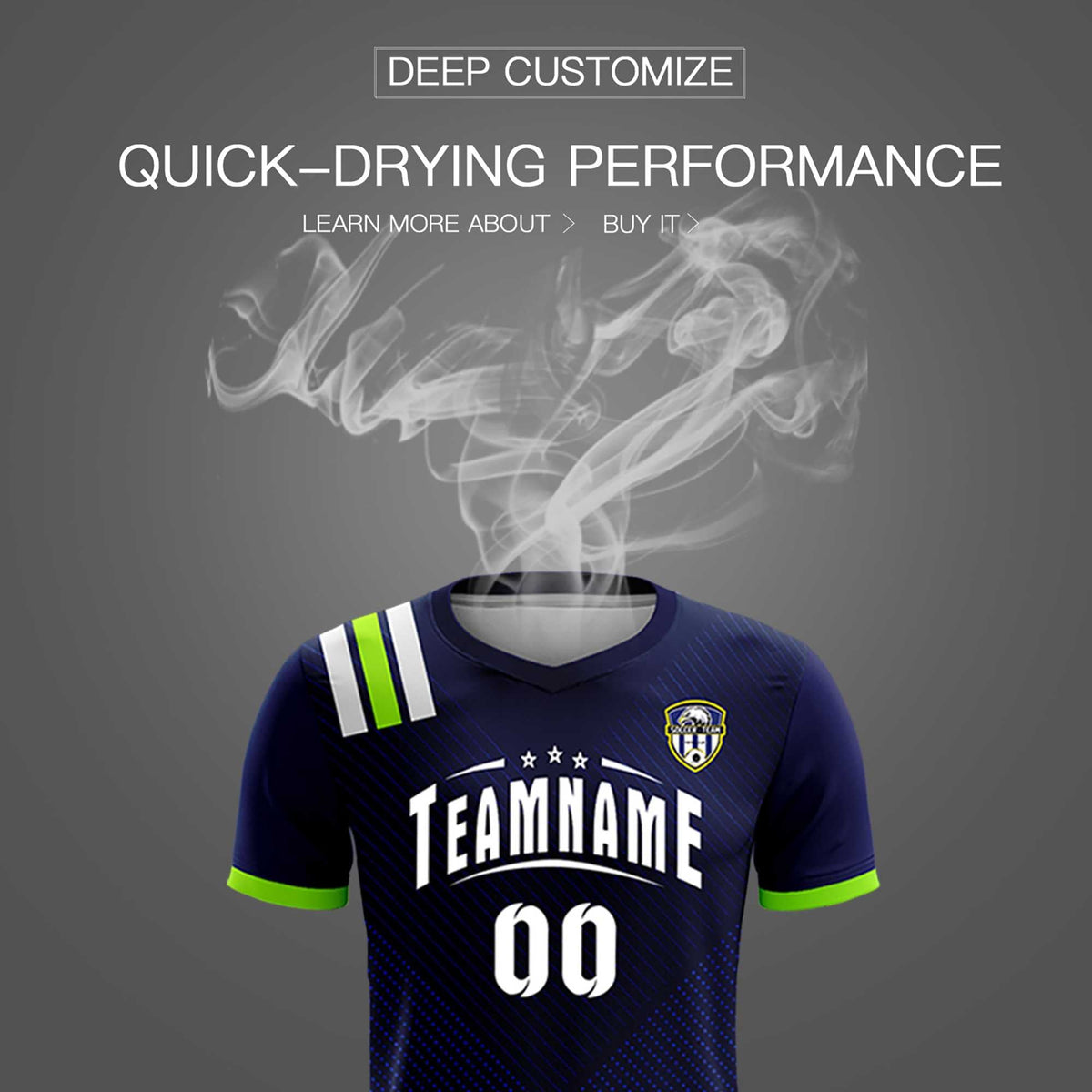 Custom Navy Striped Sportswear Soccer Tops/Sets Jersey For Adults