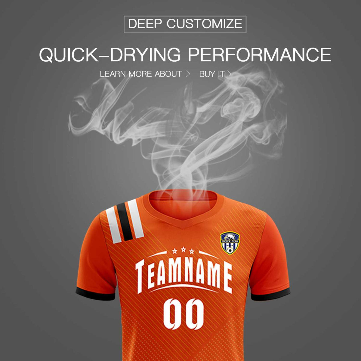 Custom Orange Striped Sportswear Soccer Tops/Sets Jersey For Adults