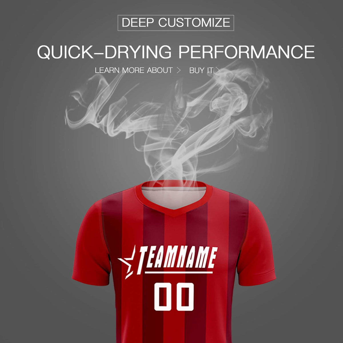 Custom Red Crimson Vertical Stripes Casual Outdoor Soccer Sets Jersey