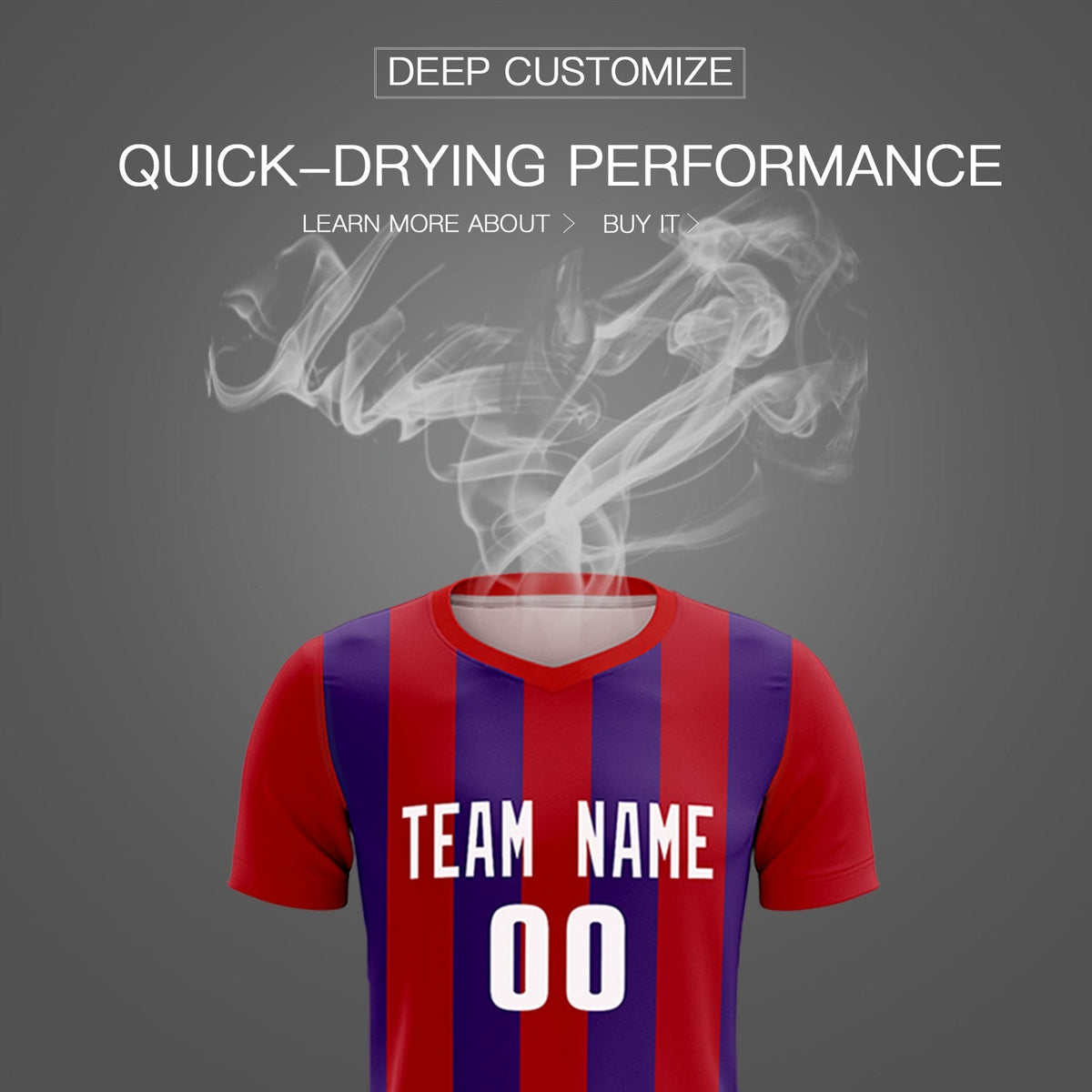 Custom Red Purple Vertical Stripes Casual Outdoor Soccer Sets Jersey