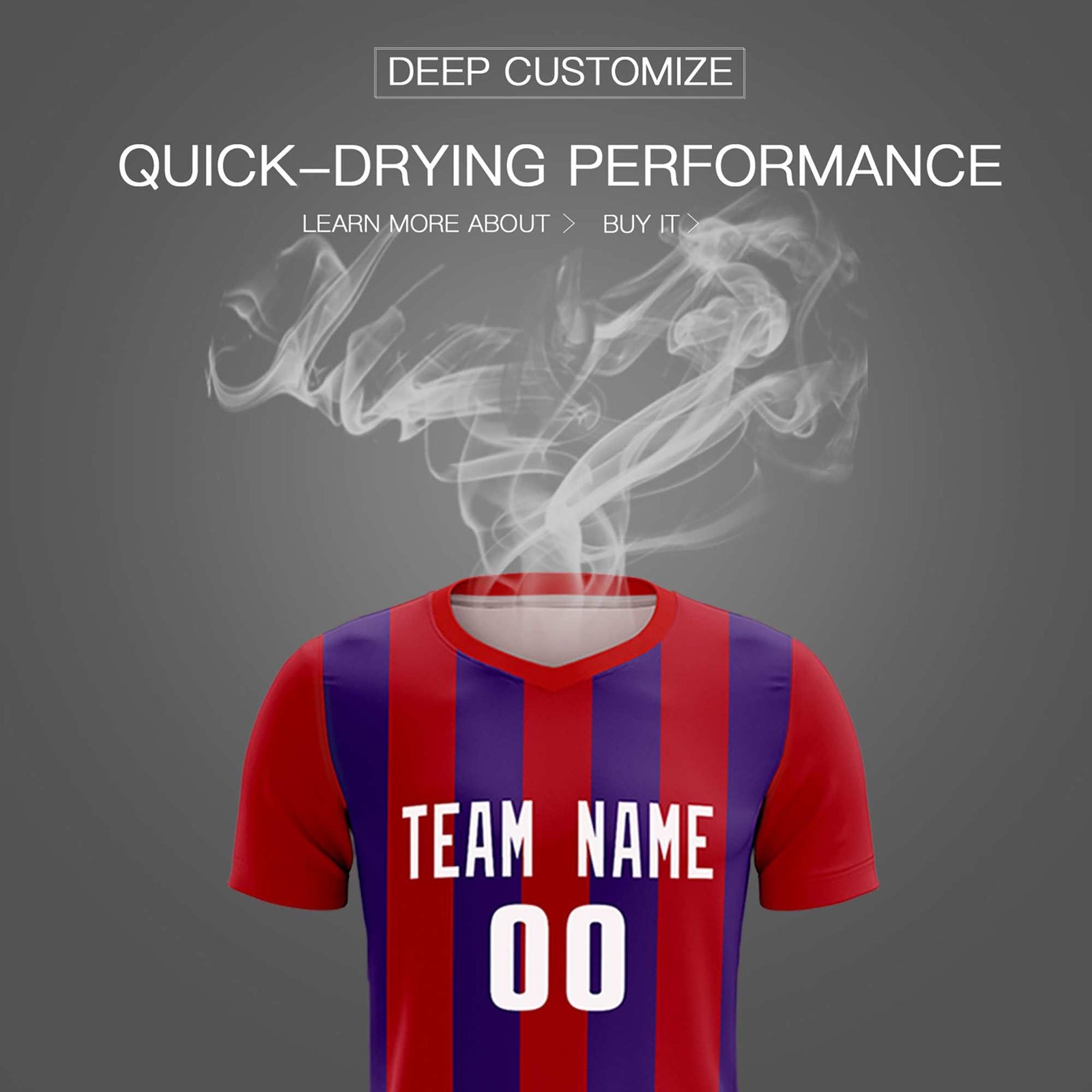 Custom Red Purple Vertical Stripes Casual Outdoor Soccer Sets Jersey