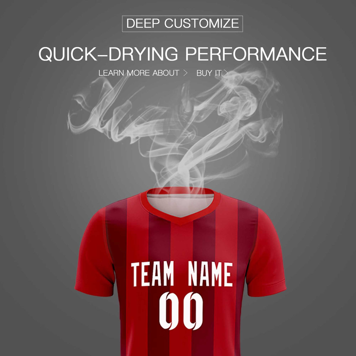 Custom Red Crimson Vertical Stripes Casual Outdoor Soccer Sets Jersey
