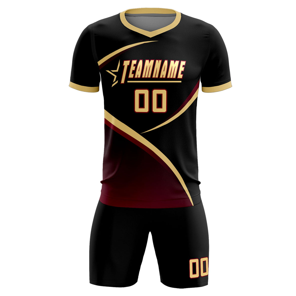 Custom Black Khaki Color Block Training Uniform For Men Soccer Sets Jersey