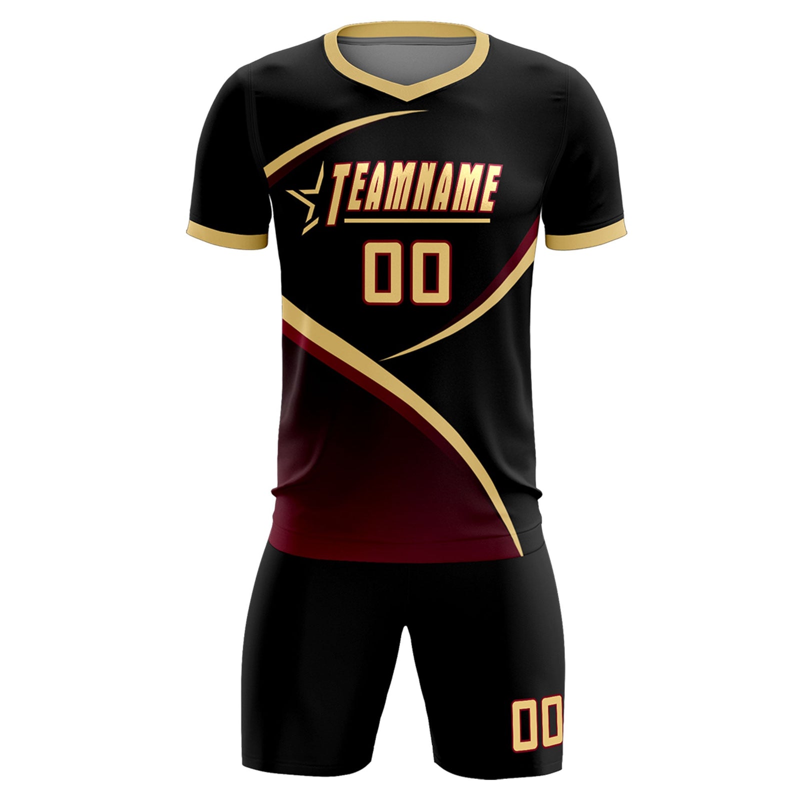 Custom Black Khaki Color Block Training Uniform For Men Soccer Sets Jersey