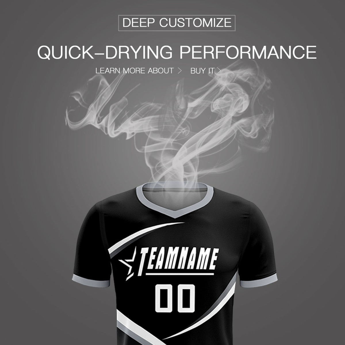 Custom Black Gray Color Block Training Uniform For Men Soccer Sets Jersey