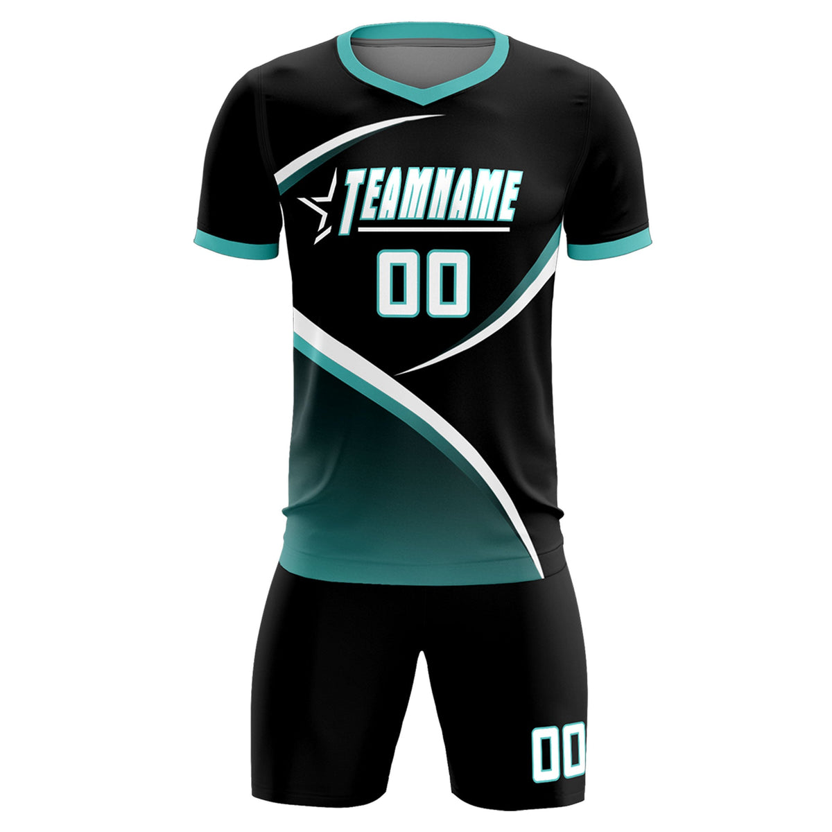 Custom Black Bright Green Color Block Training Uniform For Men Soccer Sets Jersey