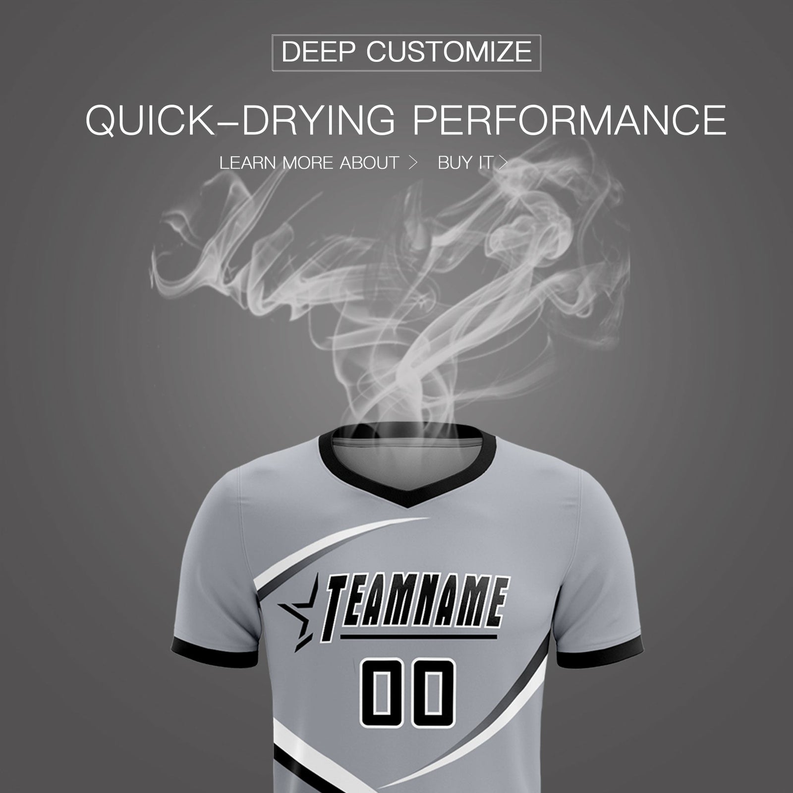 Custom Gray Black Color Block Training Uniform For Men Soccer Sets Jersey