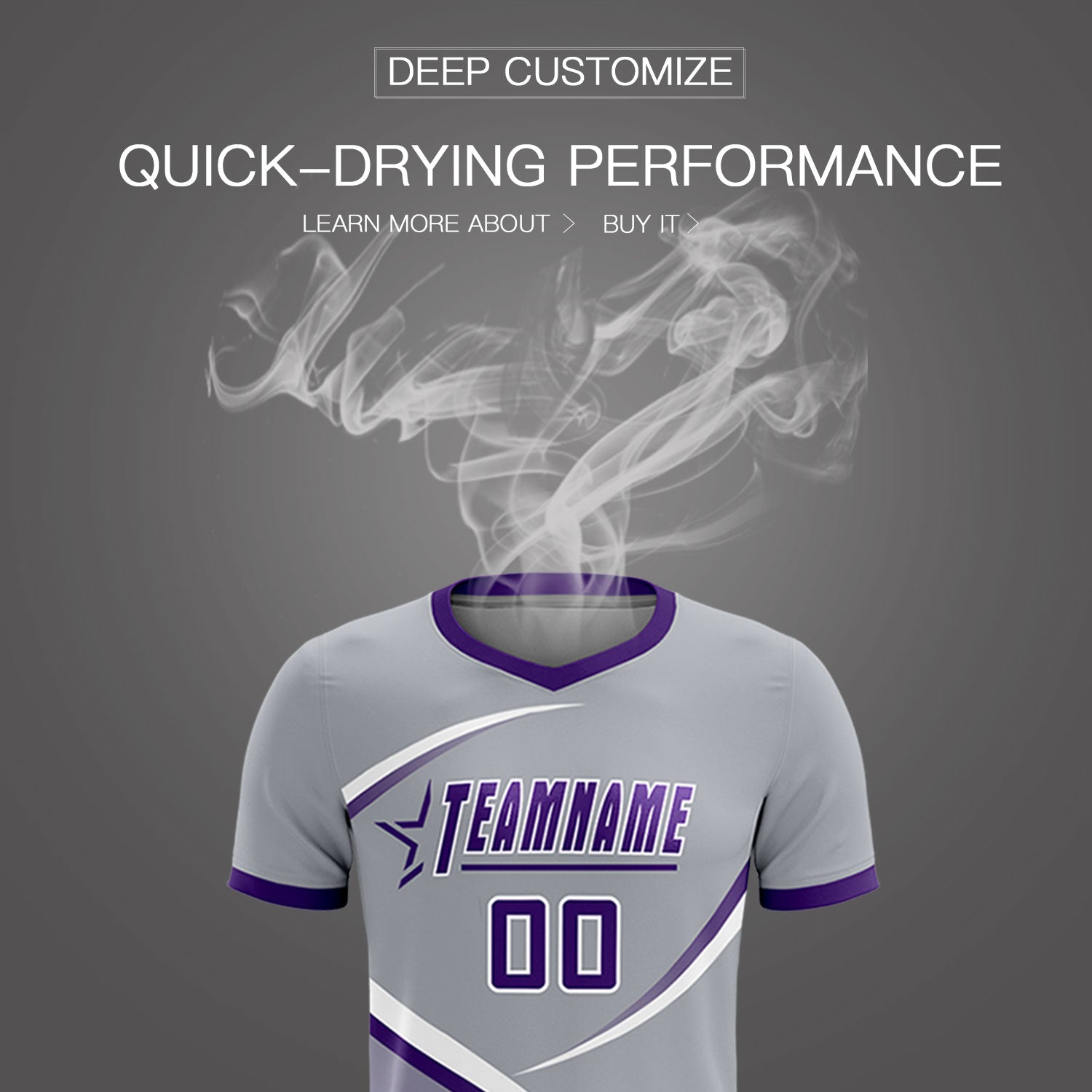 Custom Gray Purple Color Block Training Uniform For Men Soccer Sets Jersey
