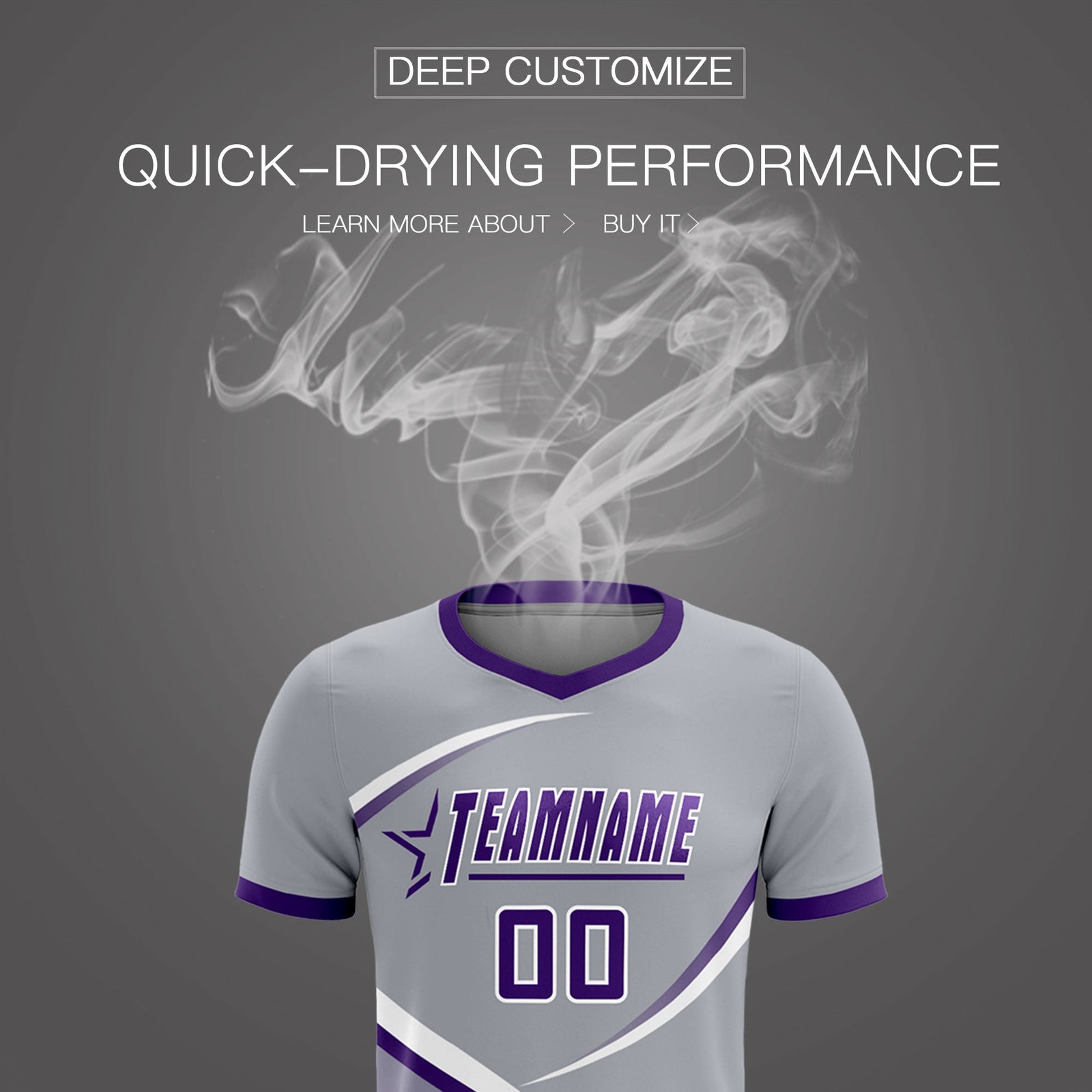 Custom Gray Purple Color Block Training Uniform For Men Soccer Sets Jersey