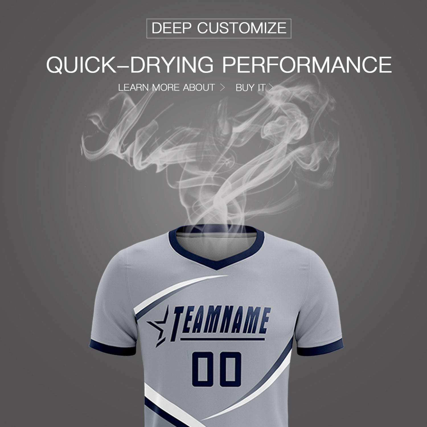 Custom Gray Navy Color Block Training Uniform For Men Soccer Sets Jersey