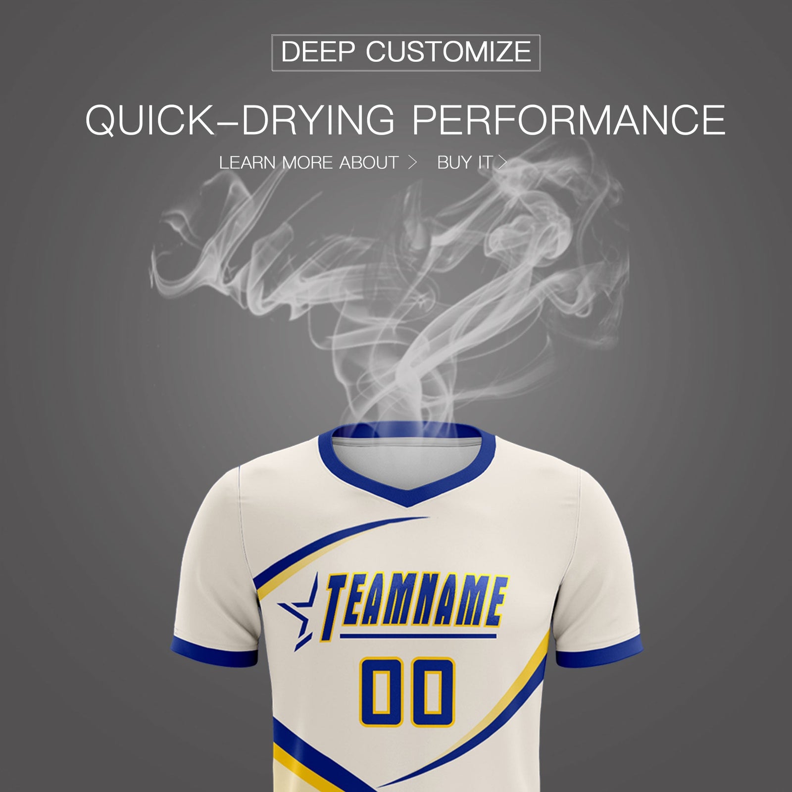 Custom Cream Royal Color Block Training Uniform For Men Soccer Sets Jersey