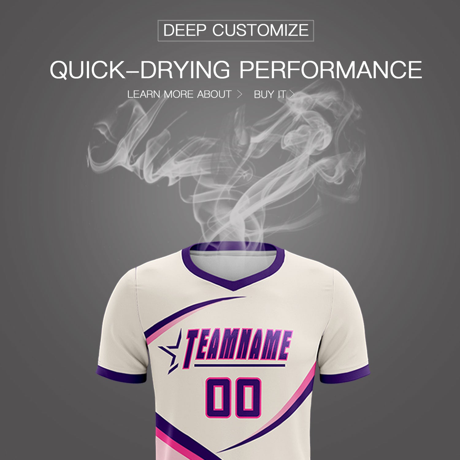 Custom Cream Purple Color Block Training Uniform For Men Soccer Sets Jersey