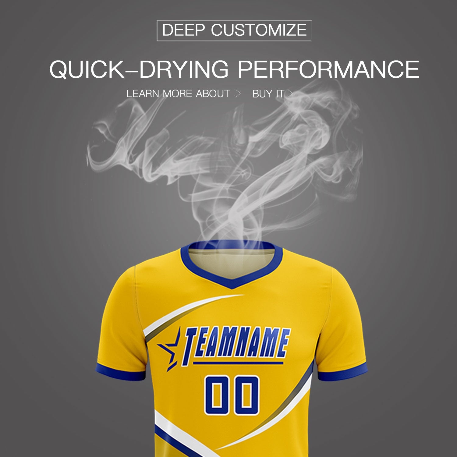Custom Gold Royal Color Block Training Uniform For Men Soccer Sets Jersey