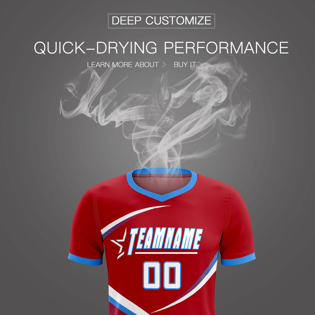 Custom Red Powder Blue Color Block Training Uniform For Men Soccer Sets Jersey