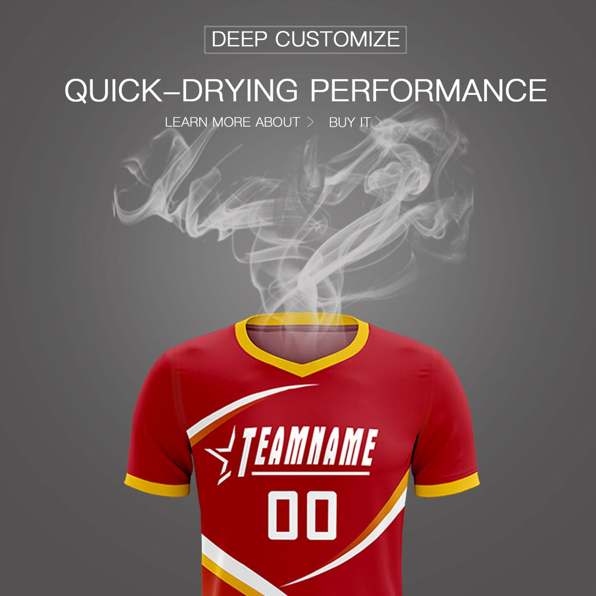 Custom Red Gold Color Block Training Uniform For Men Soccer Sets Jersey