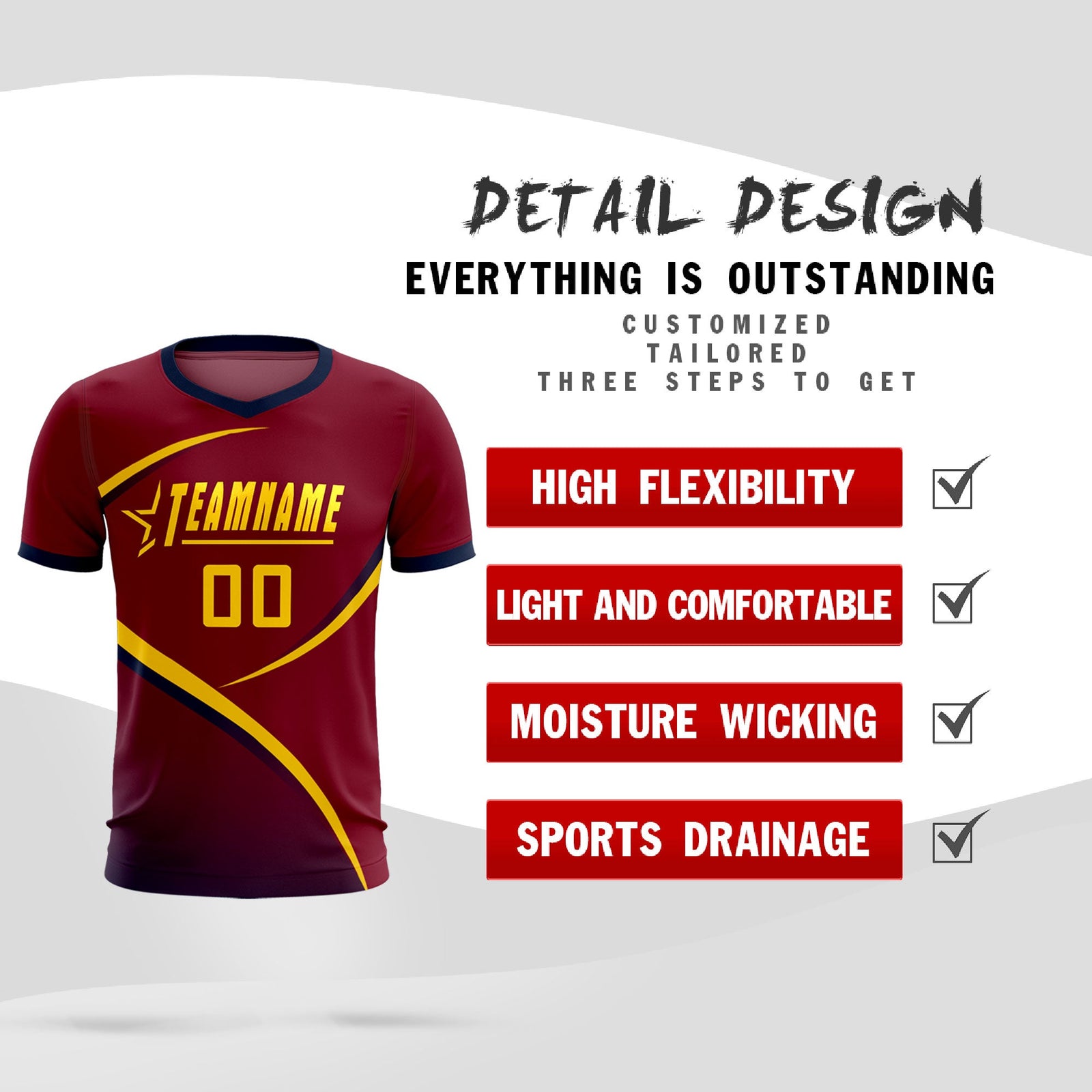 Custom Crimson Navy Color Block Training Uniform For Men Soccer Sets Jersey