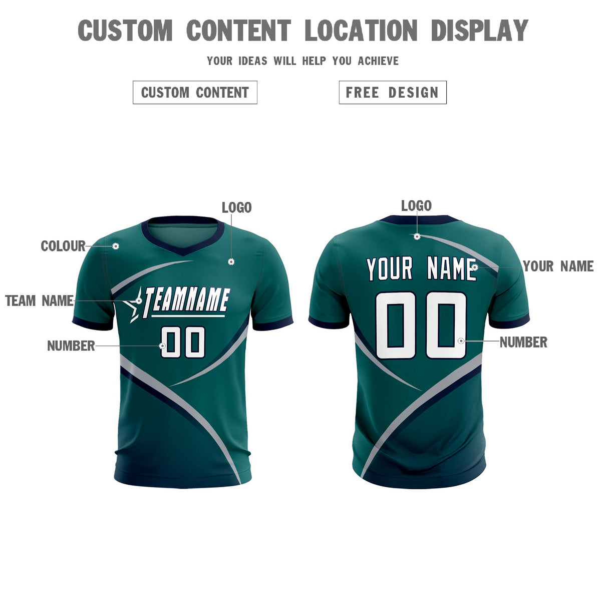 Custom Aqua Navy Color Block Training Uniform For Men Soccer Sets Jersey