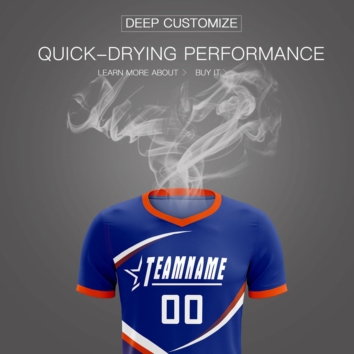 Custom Royal Orange Color Block Training Uniform For Men Soccer Sets Jersey
