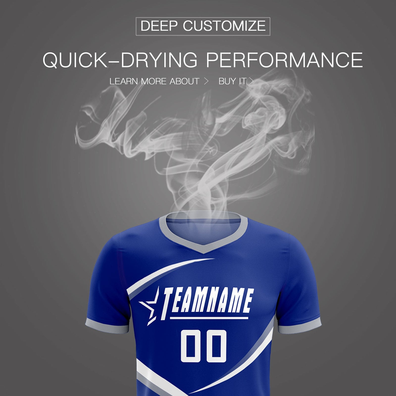 Custom Royal Gray Color Block Training Uniform For Men Soccer Sets Jersey