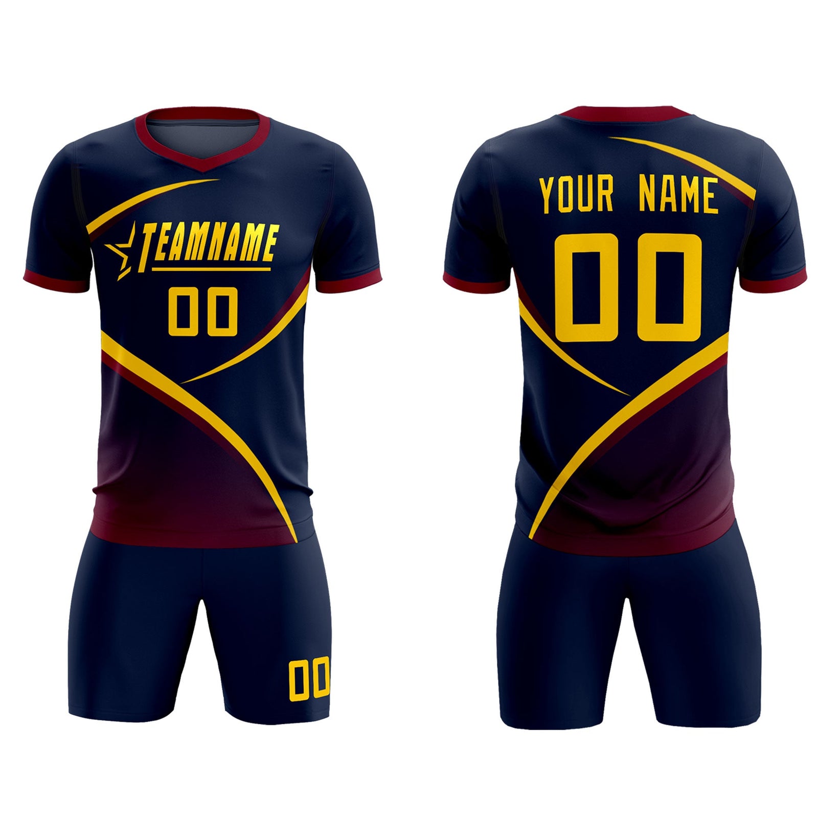 Custom Navy Navy Color Block Training Uniform For Men Soccer Sets Jersey