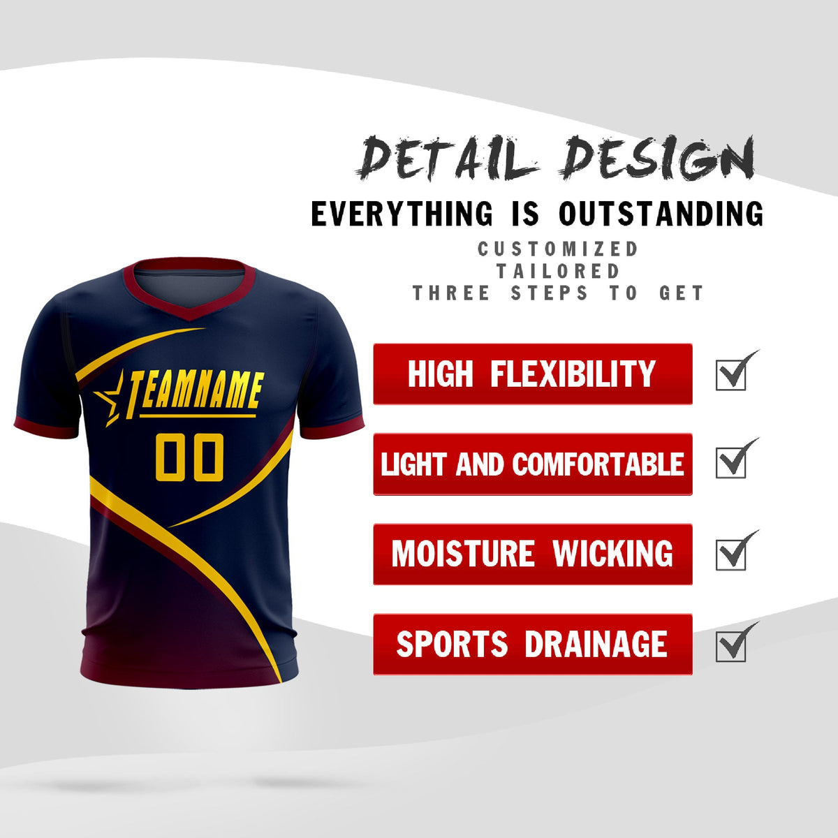 Custom Navy Navy Color Block Training Uniform For Men Soccer Sets Jersey