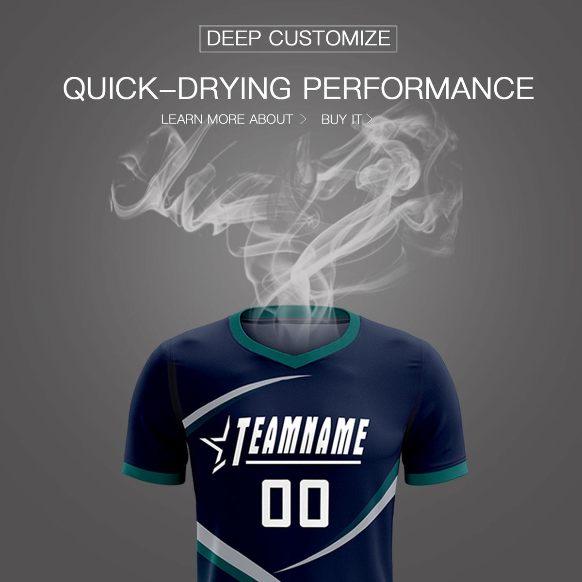 Custom Navy Aqua Color Block Training Uniform For Men Soccer Sets Jersey