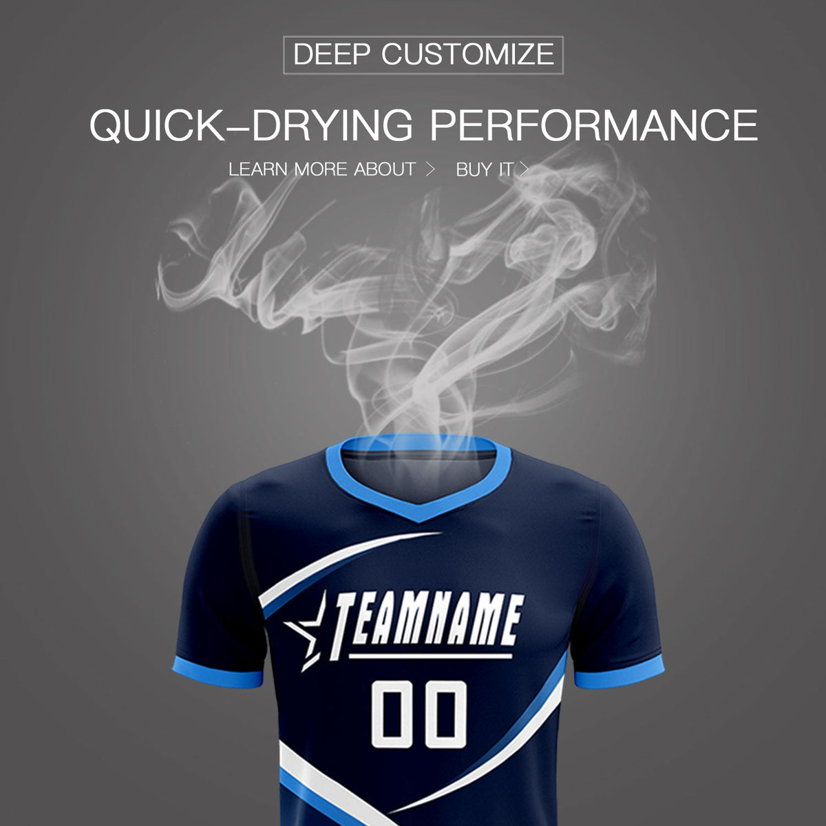 Custom Navy Powder Blue Color Block Training Uniform For Men Soccer Sets Jersey