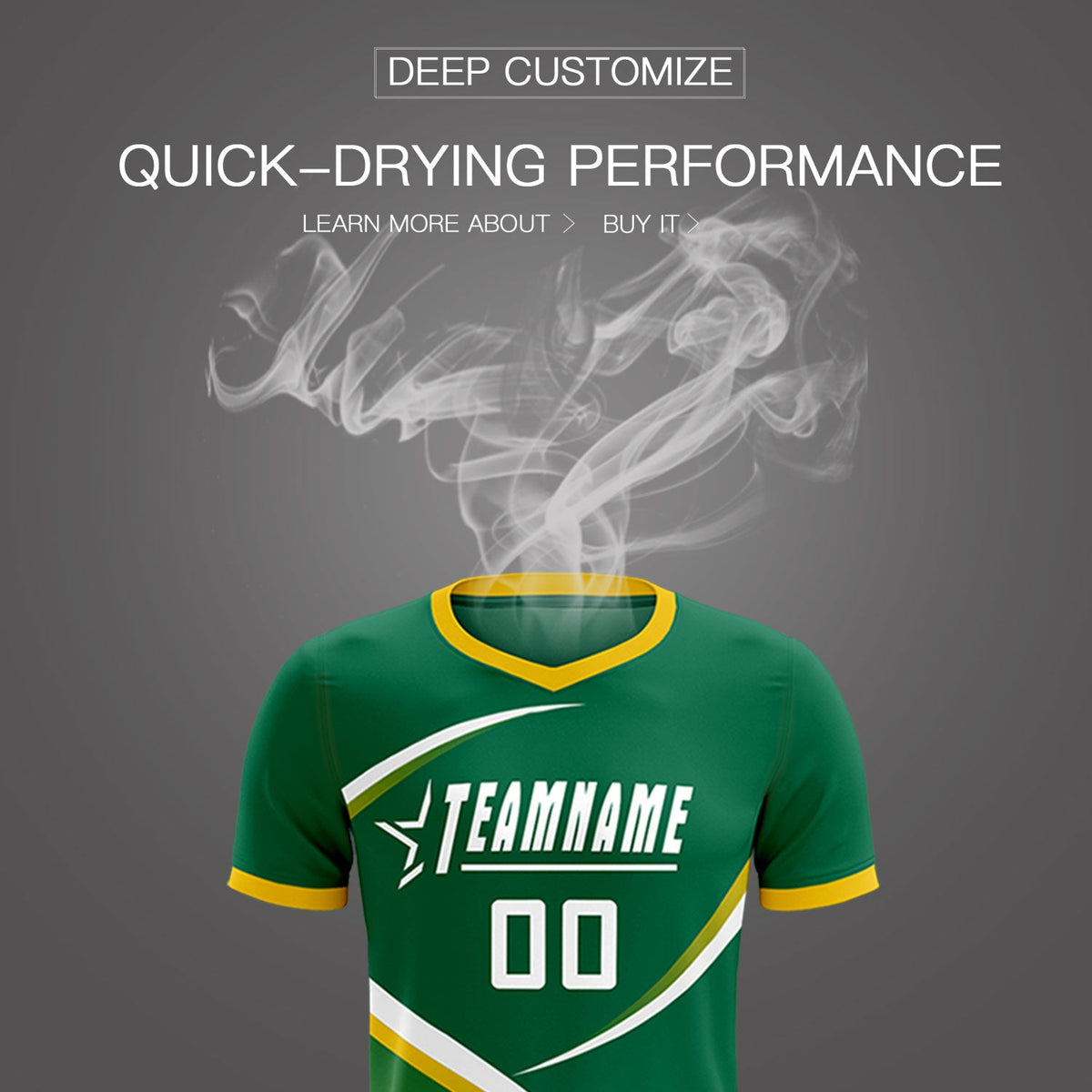 Custom Kelly Green Gold Color Block Training Uniform For Men Soccer Sets Jersey