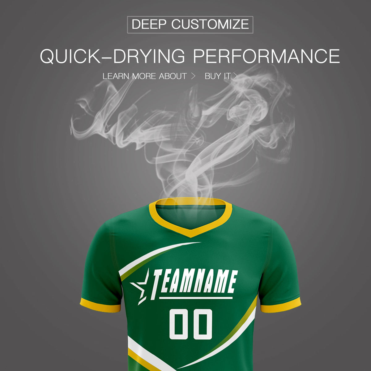 Custom Kelly Green Gold Color Block Training Uniform For Men Soccer Sets Jersey