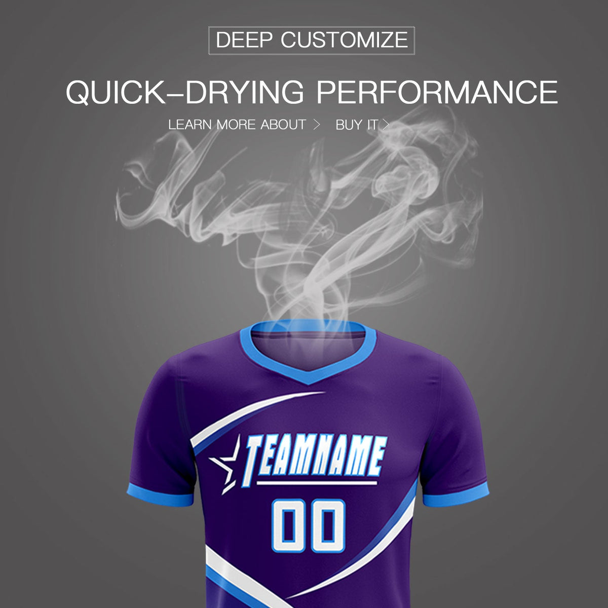 Custom Purple Powder Blue Color Block Training Uniform For Men Soccer Sets Jersey