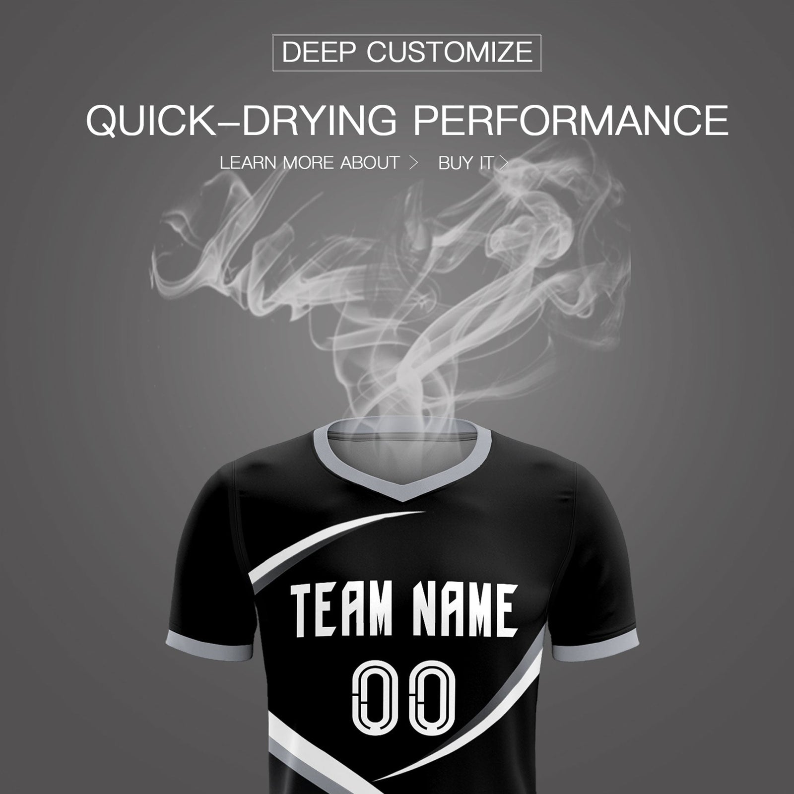 Custom Black Gray Color Block Training Uniform For Men Soccer Sets Jersey