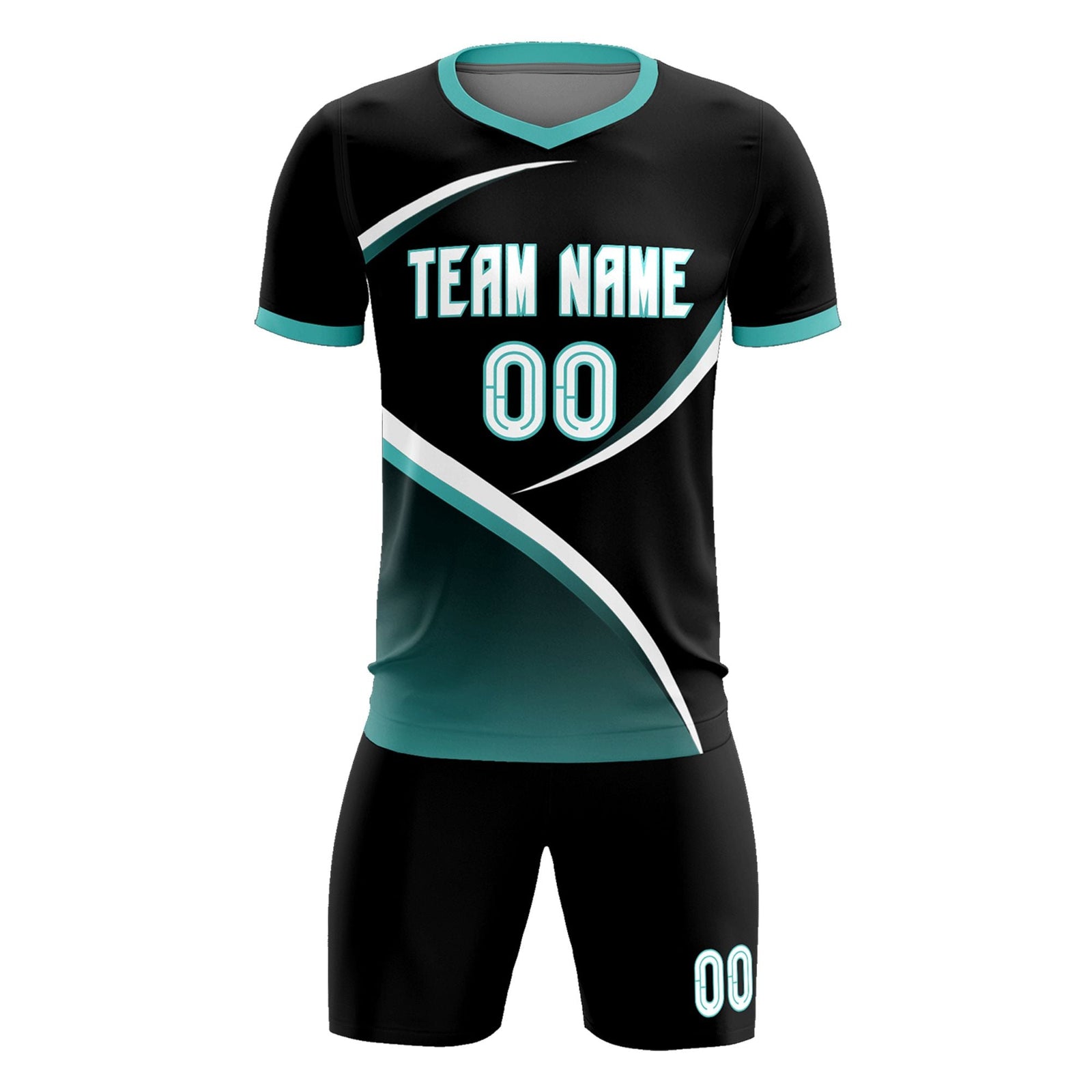 Custom Black Bright Green Color Block Training Uniform For Men Soccer Sets Jersey