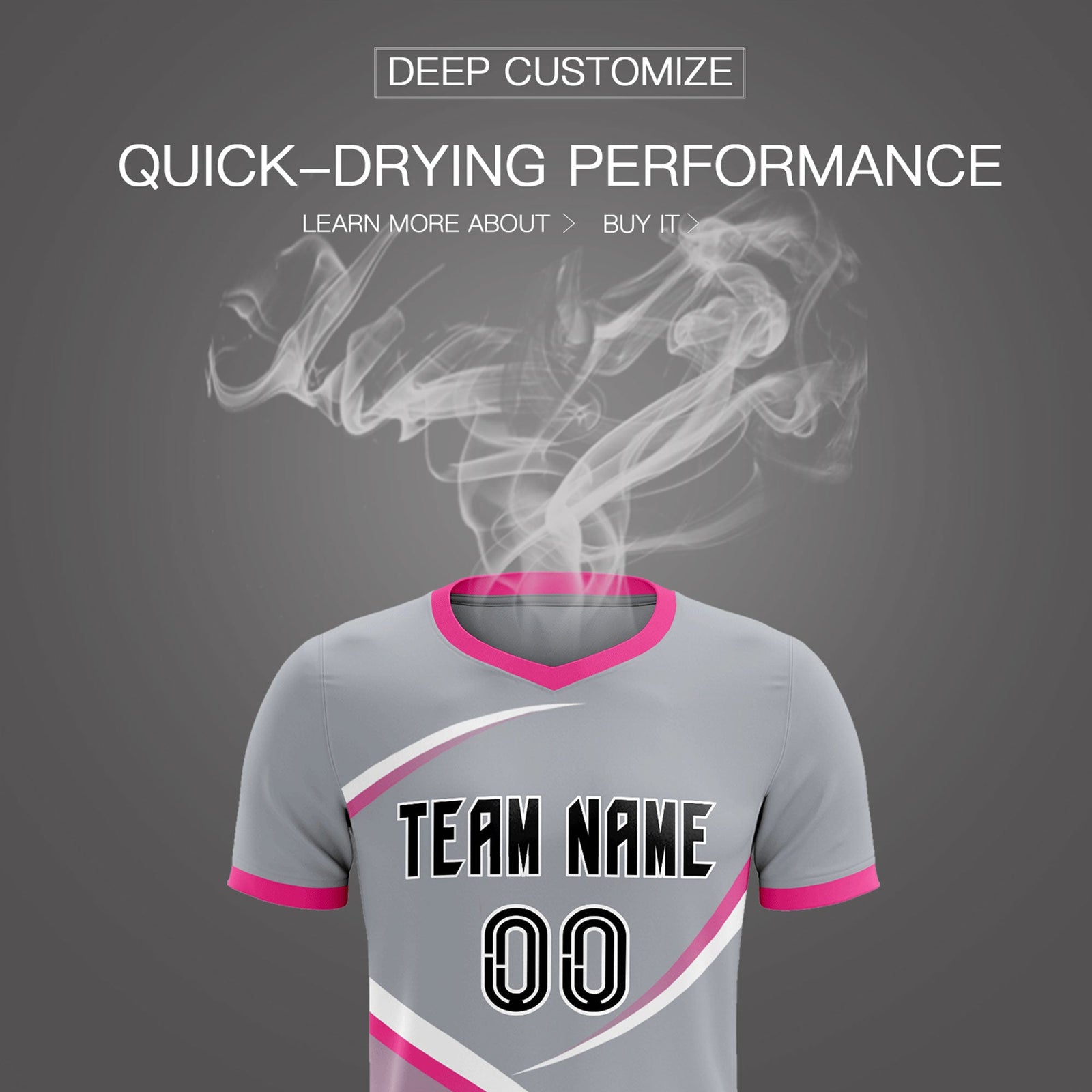 Custom Gray Pink Color Block Training Uniform For Men Soccer Sets Jersey