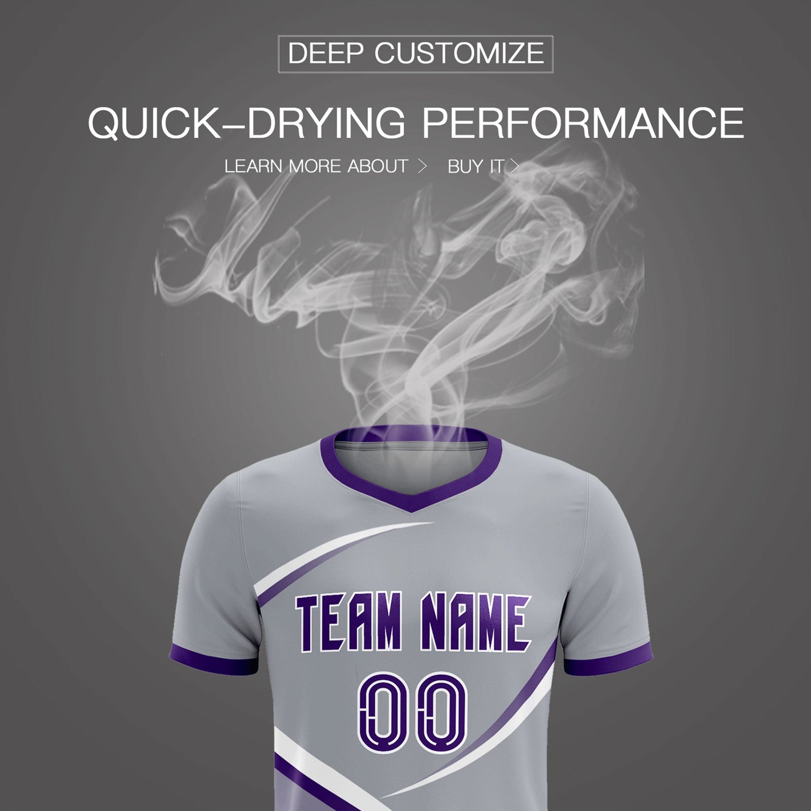Custom Gray Purple Color Block Training Uniform For Men Soccer Sets Jersey