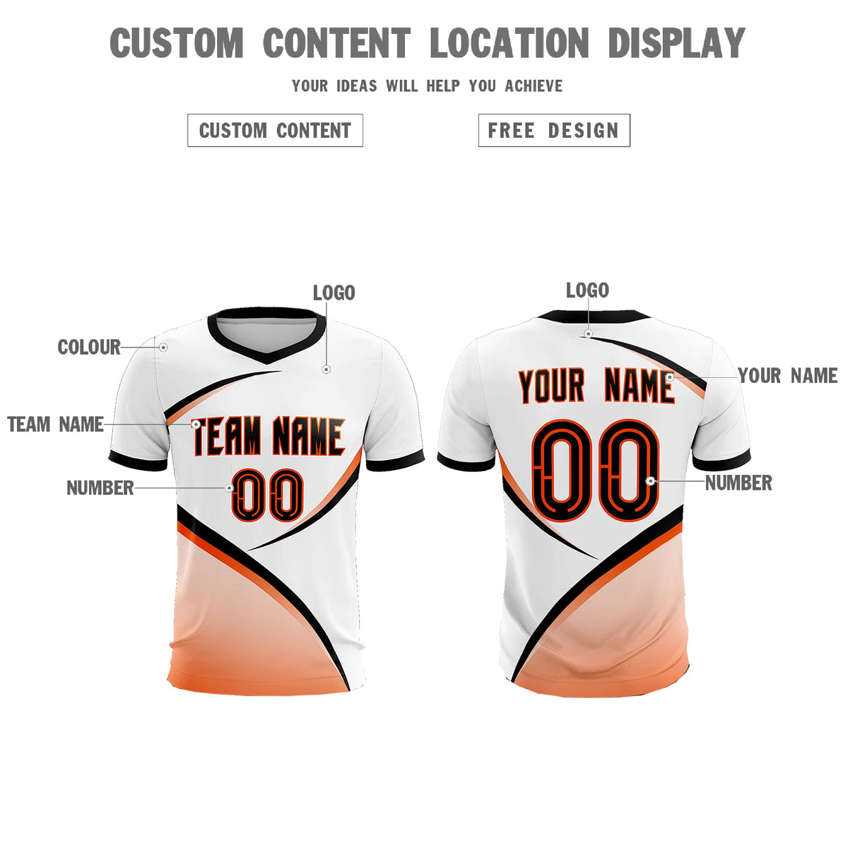 Custom White Black Color Block Training Uniform For Men Soccer Sets Jersey