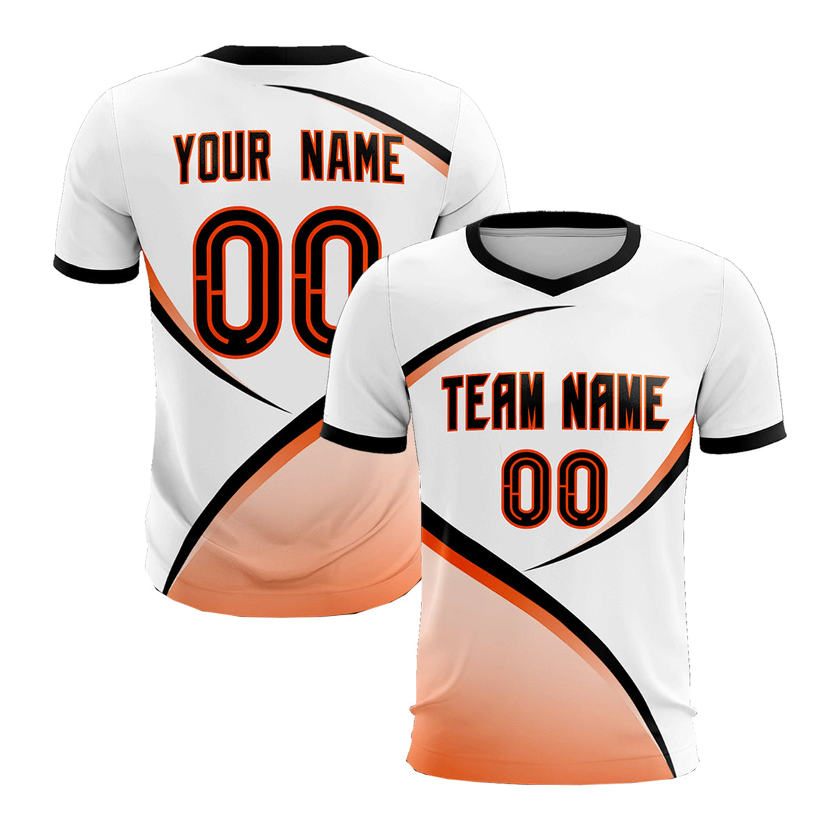 Custom White Black Color Block Training Uniform For Men Soccer Sets Jersey