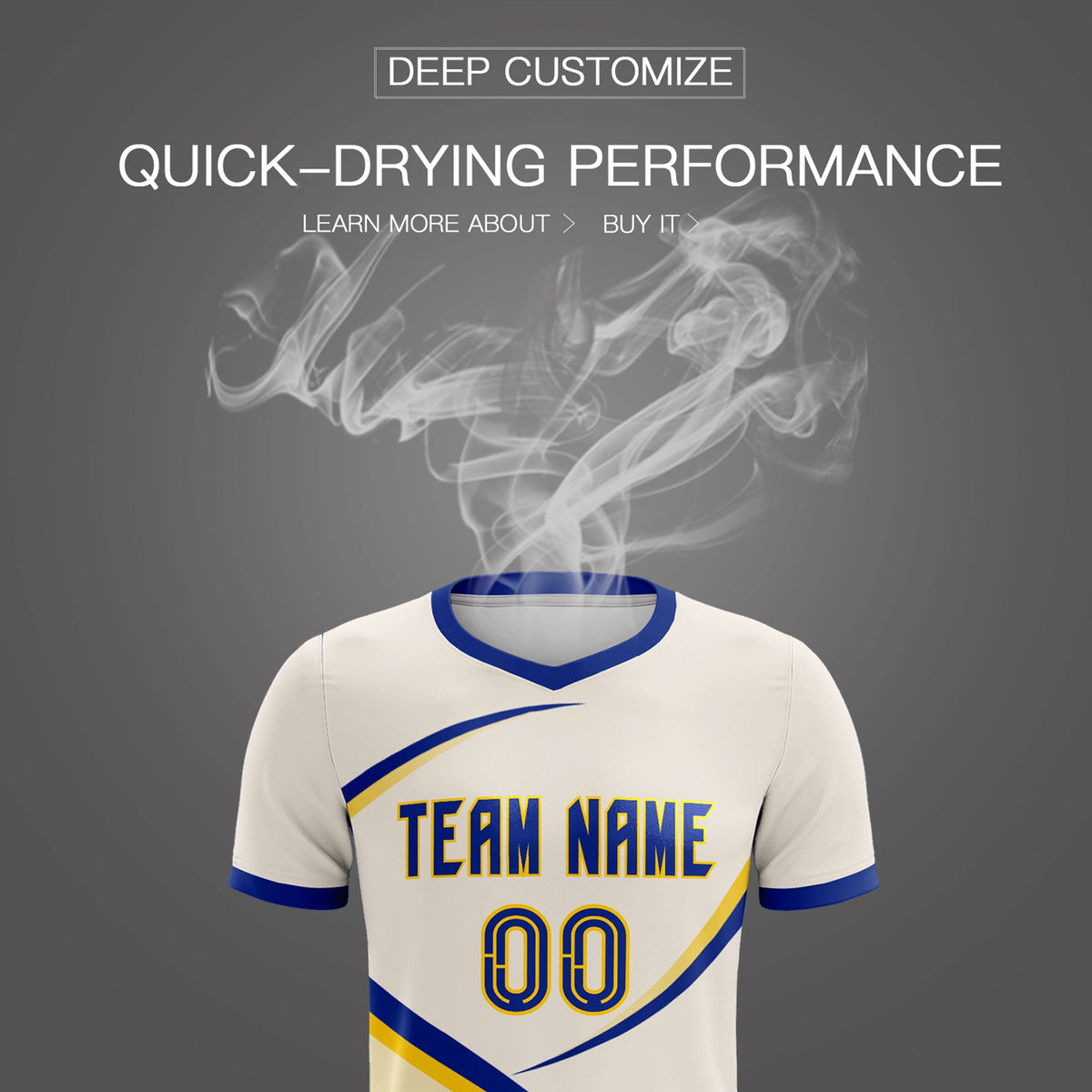 Custom Cream Royal Color Block Training Uniform For Men Soccer Sets Jersey
