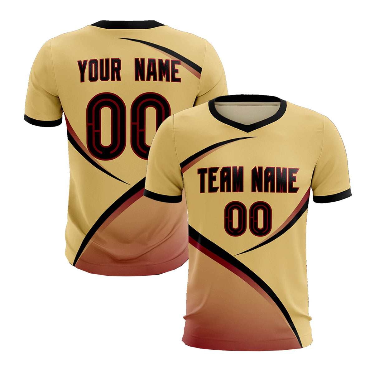 Custom Khaki Black Color Block Training Uniform For Men Soccer Sets Jersey