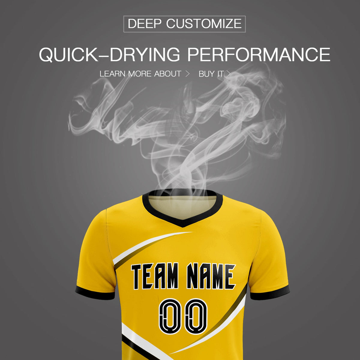 Custom Gold Black Color Block Training Uniform For Men Soccer Sets Jersey