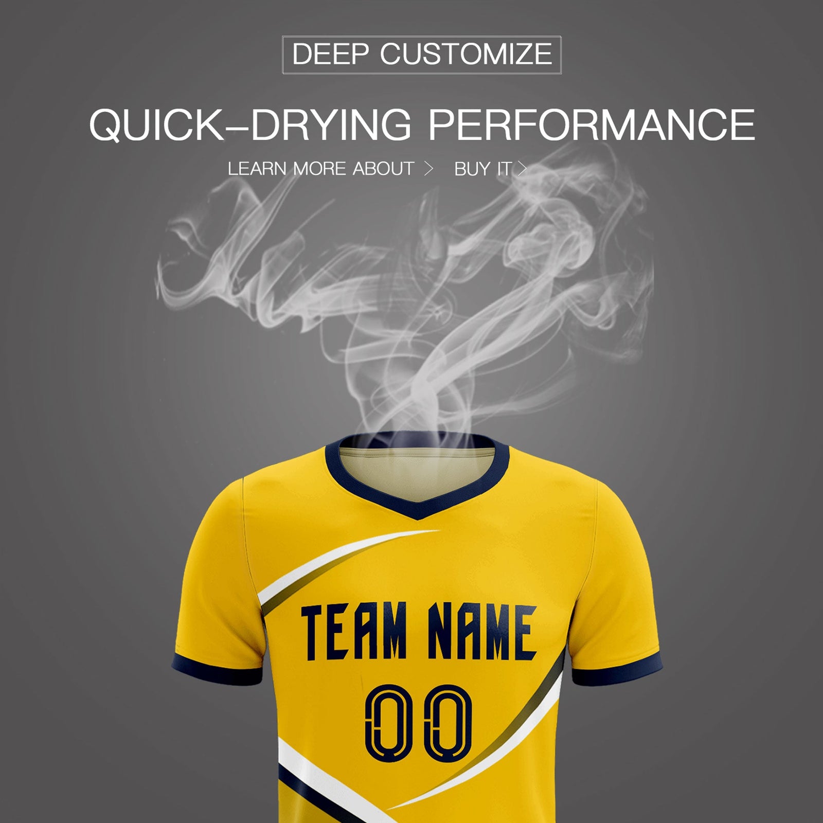 Custom Gold Navy Color Block Training Uniform For Men Soccer Sets Jersey